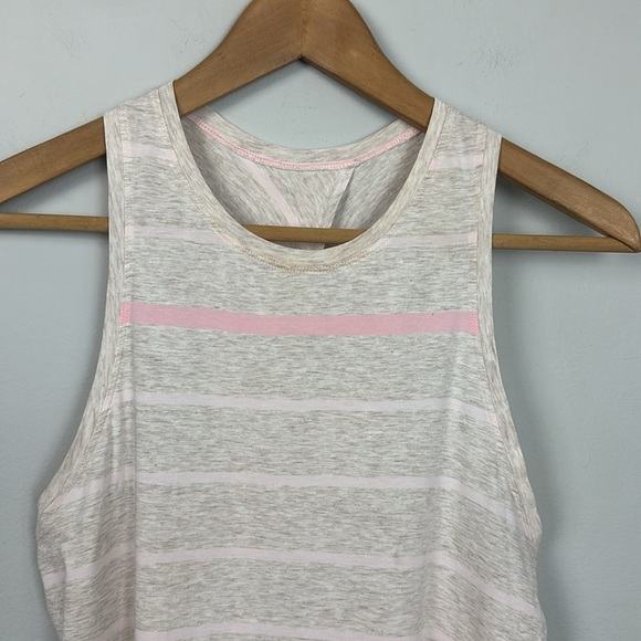 Lululemon All Tied Up Tank Pop Stripe Heathered Dune / Heathered Dune Sz 6 - Picture 8 of 12